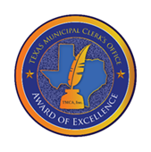 Texas Municipal Clerks Office - Award of Excellence Logo